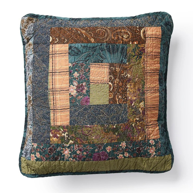 Cabin Raising Pine Cone Patch Decorative Pillow