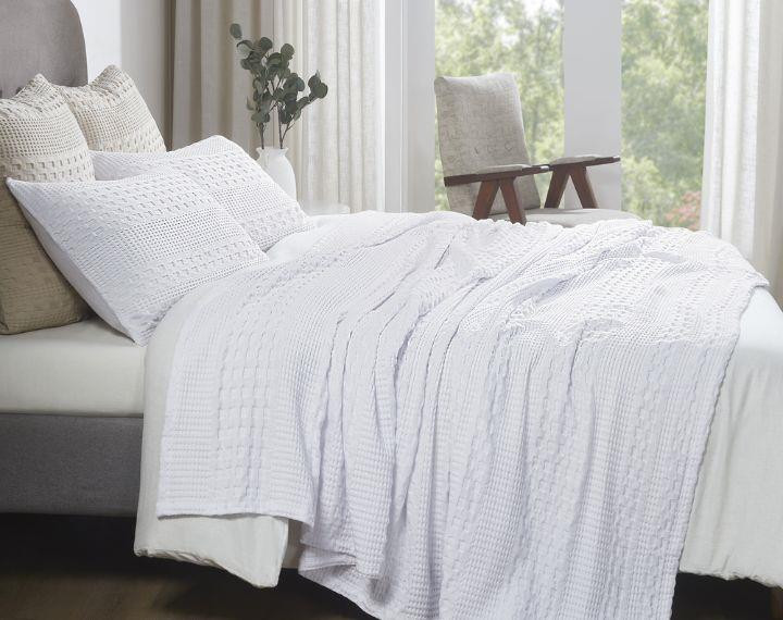 White Waffle Weave Bedding Collection