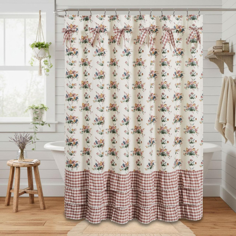 Rosehill Cottage Ruffled Shower Curtain