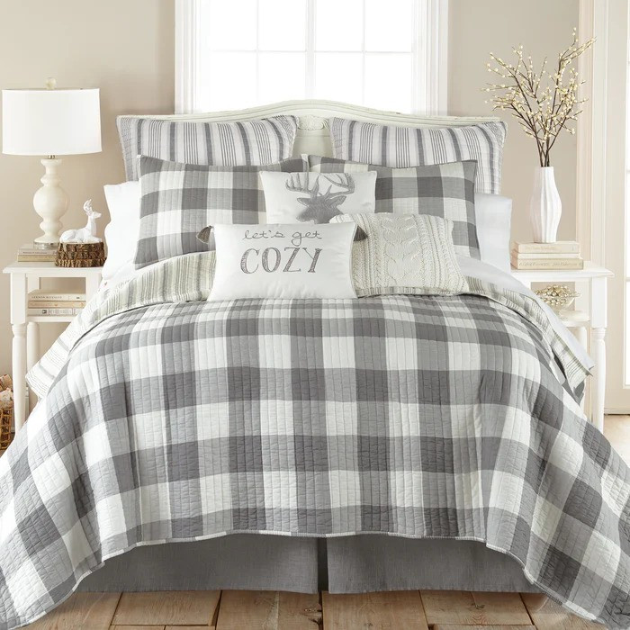 Camden Grey Quilt Set - With Shams