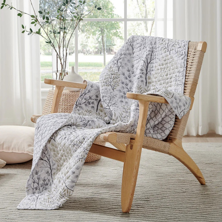 English Forest Natural  Quilted Throw