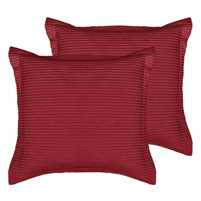 Cloud Waffle Red Euro Sham - Set of 2