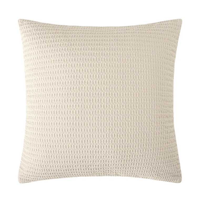 Cloud Waffle Undyed Ivory Square Pillow