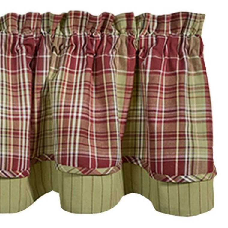 Heritage Plaid Lined Layered Valance - 72x16
