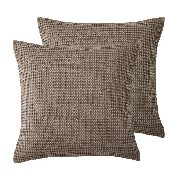 Mills Waffle Cocoa Euro Sham - Set of 2