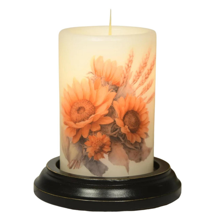 Candle Sleeve - Fall Sunflower Cluster Antique Vanilla