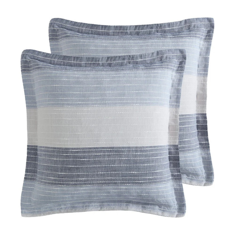 Sand Stripes Blue Euro Sham - Set of 2