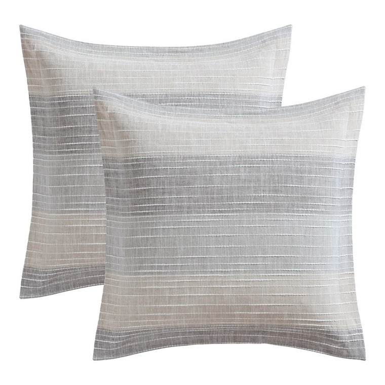 Sand Stripes Natural Euro Sham - Set of 2