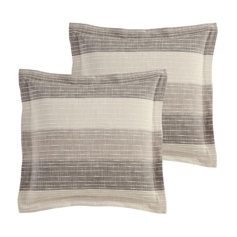 Sand Stripes Chocolate Euro Sham - Set of 2