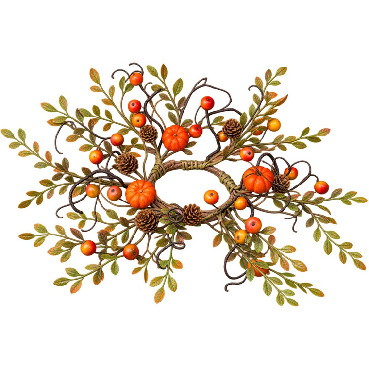 Pumpkin and Berry Candle Ring - 4.5"