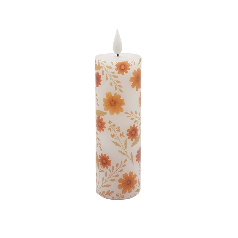 Fall Flowers Timer Candle - LED Votive 2x6