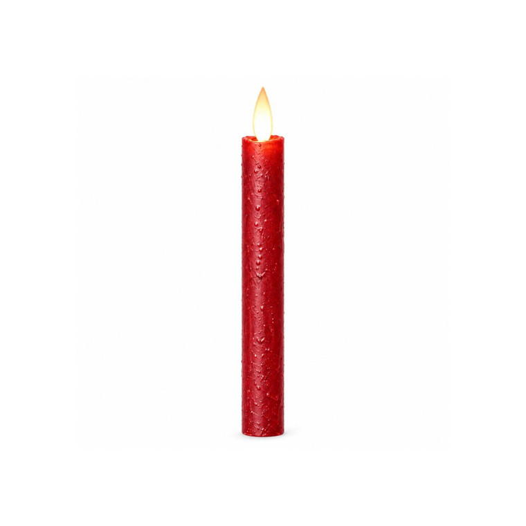 Red Timer Candle - 6.75" Taper Moving Flame