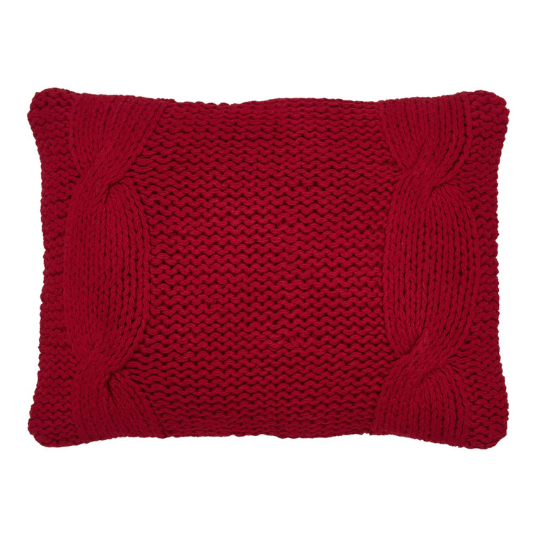 Cable Knit Sweater Pillow - Red 12x16