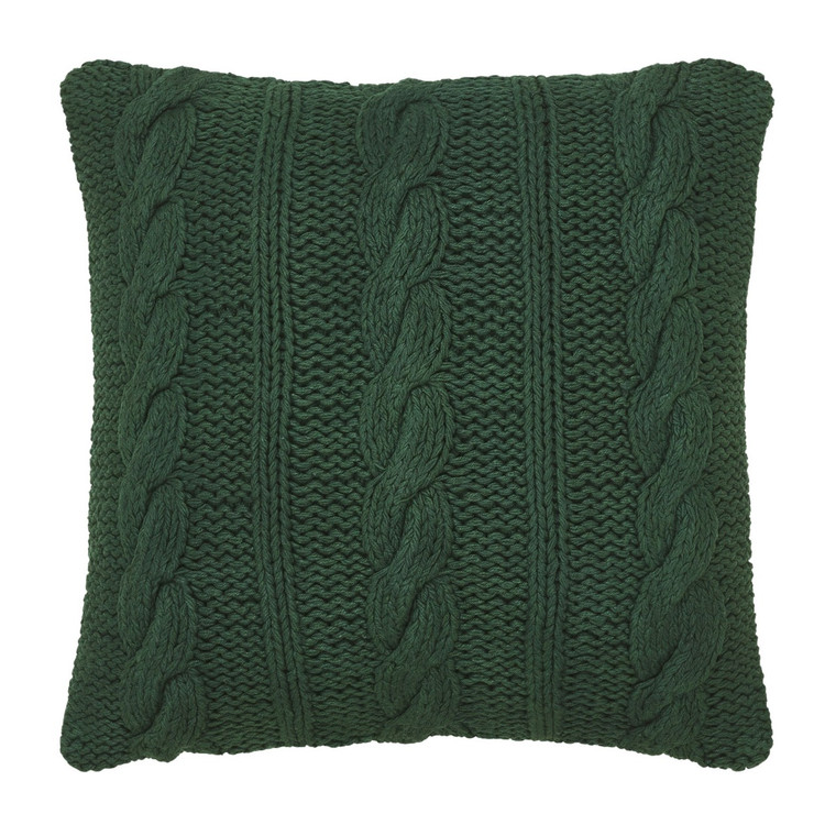 Cable Knit Sweater Pillow - Green 18x18