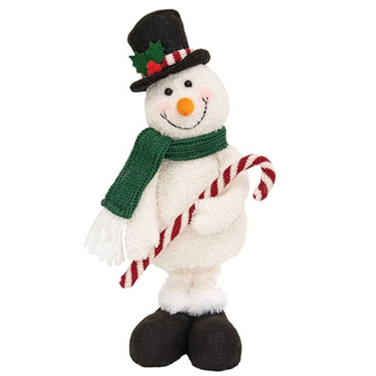 Standing Candy Cane Snowman - 12.5"