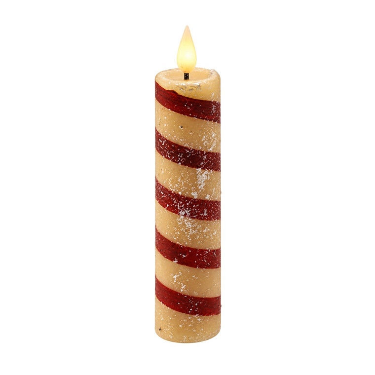 Candy Cane Timer Candle - 8.5" Taper