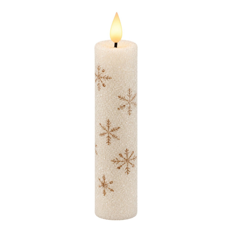 Gold Snowflake Timer Candle - 8.5" Taper