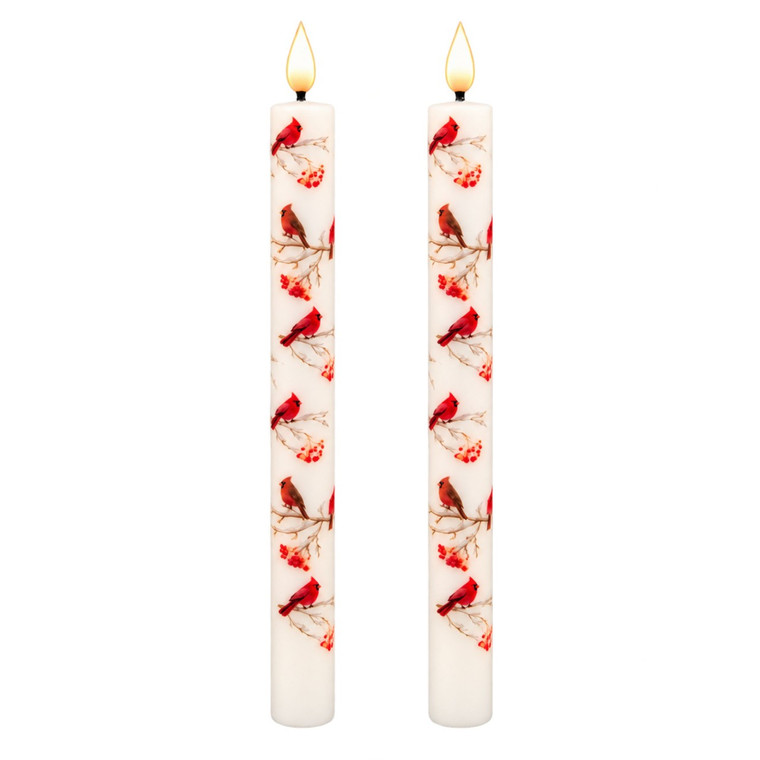 Cardinal Timer Candles - Set of 2 Taper 10"