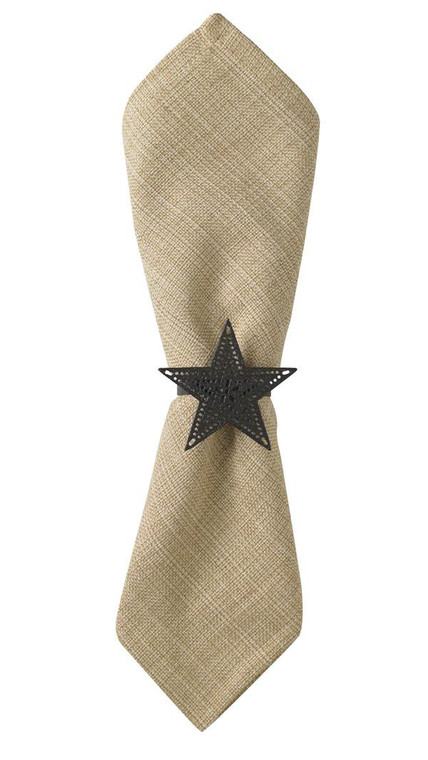 Black Star Napkin Rings - Set of 6