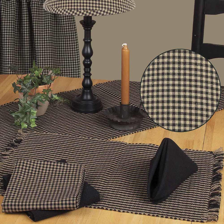 Newbury Gingham Black Placemats - Set of 6 - 643934369722