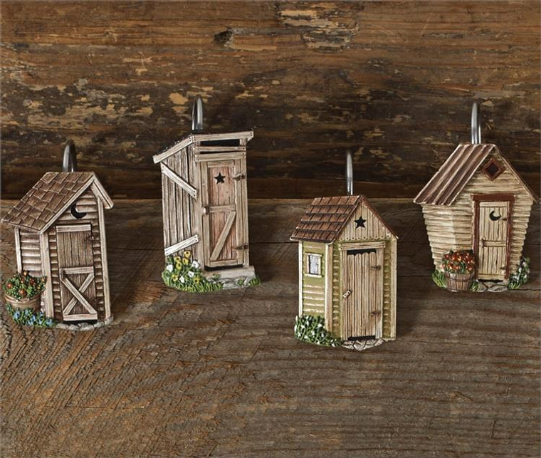 Outhouse Shower Curtain Hooks - Set of 12