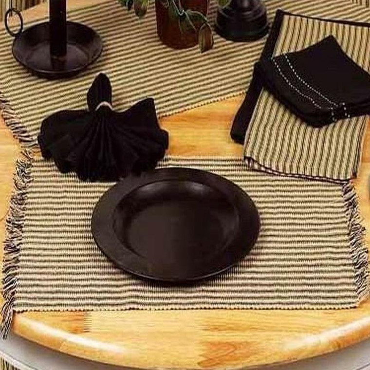 York Ticking Black Placemats - Set of 6 - 643934369746