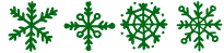 green snowflakes