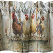 Four Chickens In A Row Valance