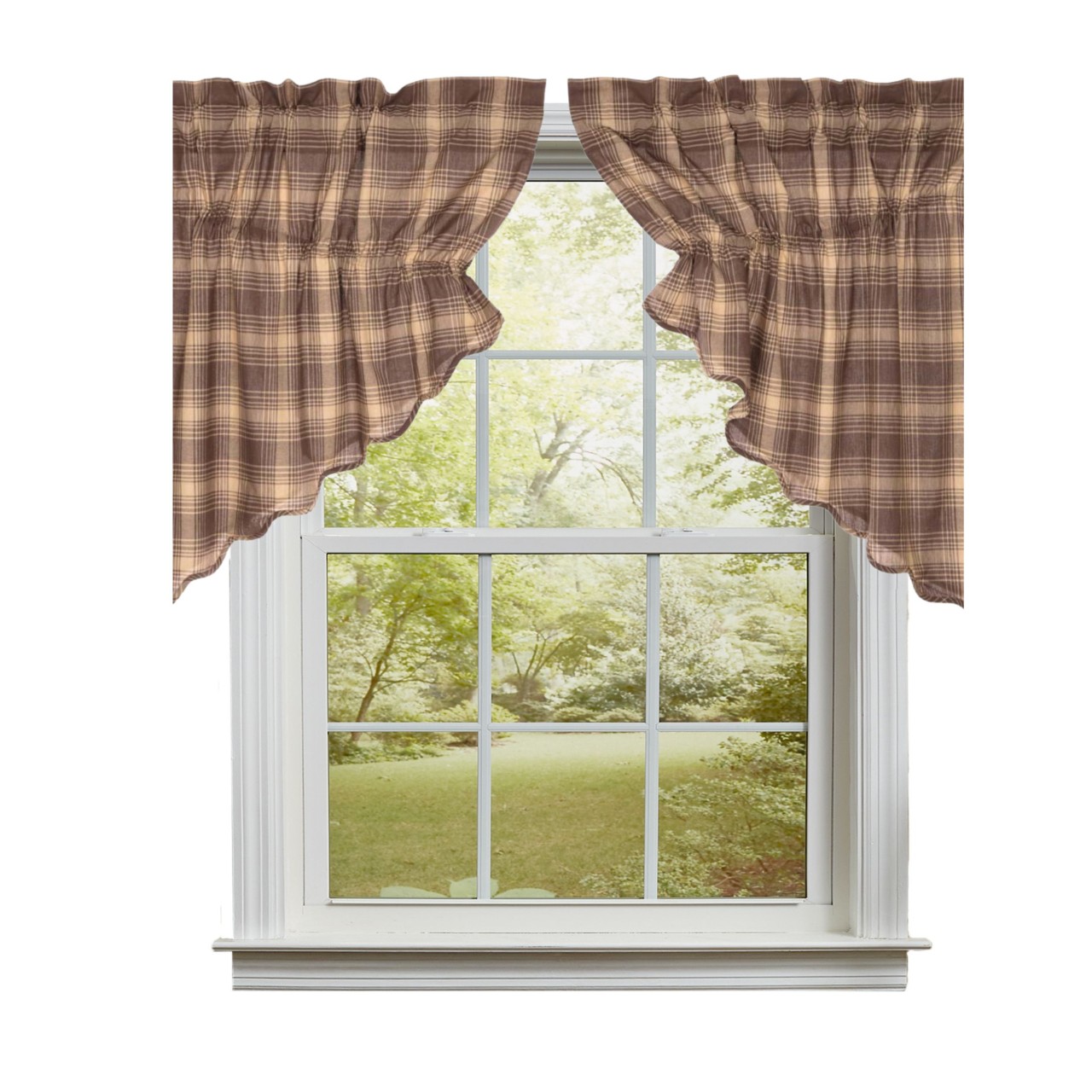 Dawson Star Prairie Gathered Curtains - Scalloped 72x36 - Thumbnail 2