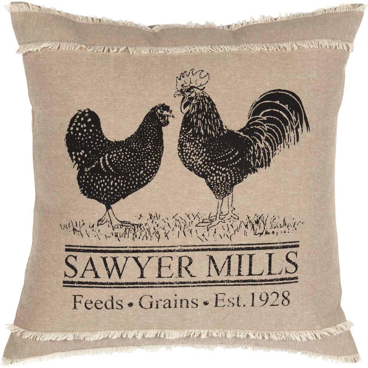 Sawyer Mill Charcoal Poultry Pillow - 18x18
