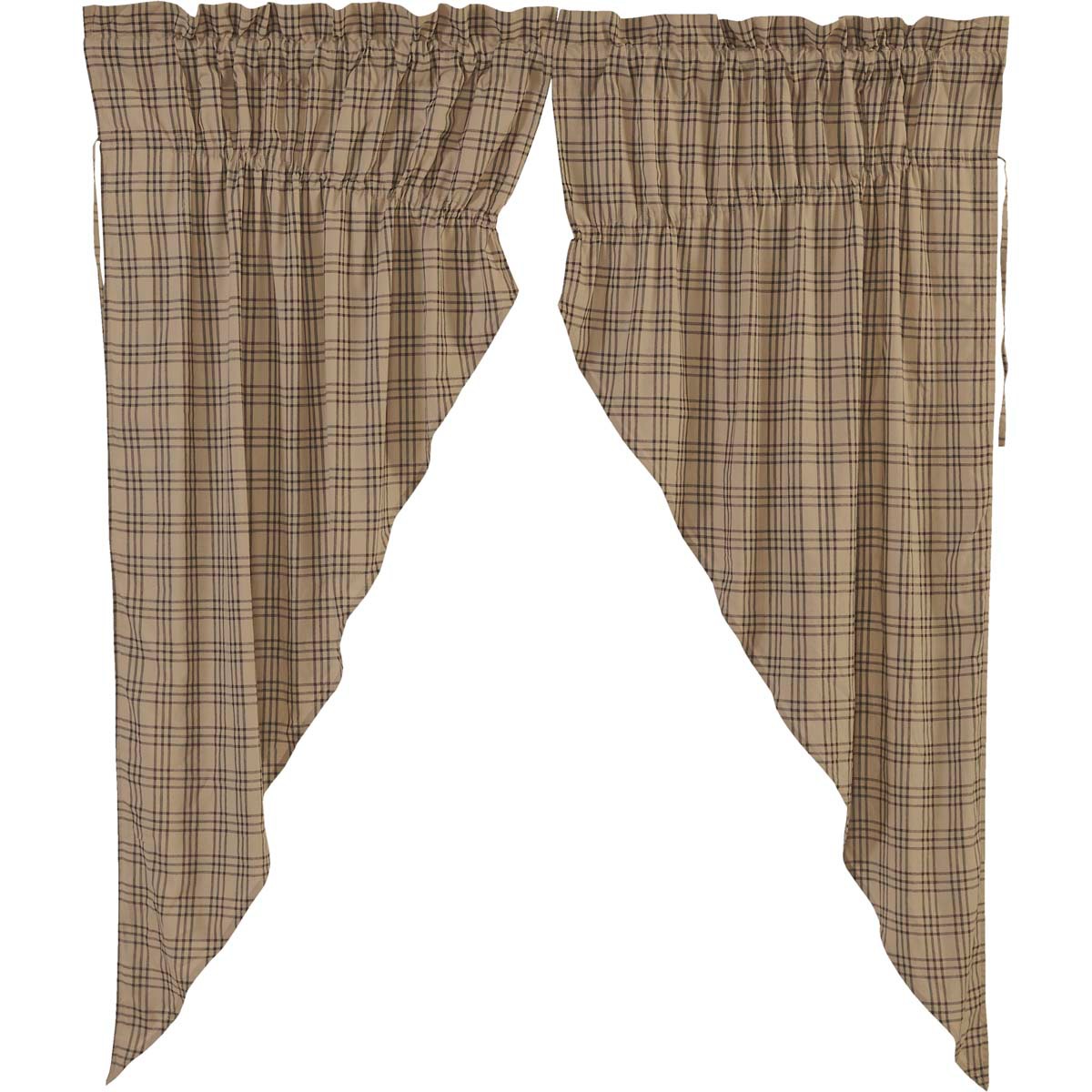 Sawyer Mill Charcoal Prairie Gathered Curtains