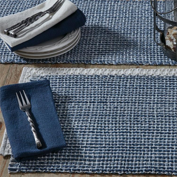 TOPROUD Gewatteerde Placemats, Set van 6, 100% Katoen, Rechthoekige Placemats, 33 x 46 cm, Wasbaar voor Keukentafel (Linnen, 6