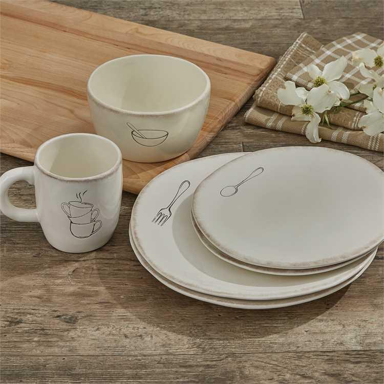 Villager Salad Plates with Spoon Set - Thumbnail 2