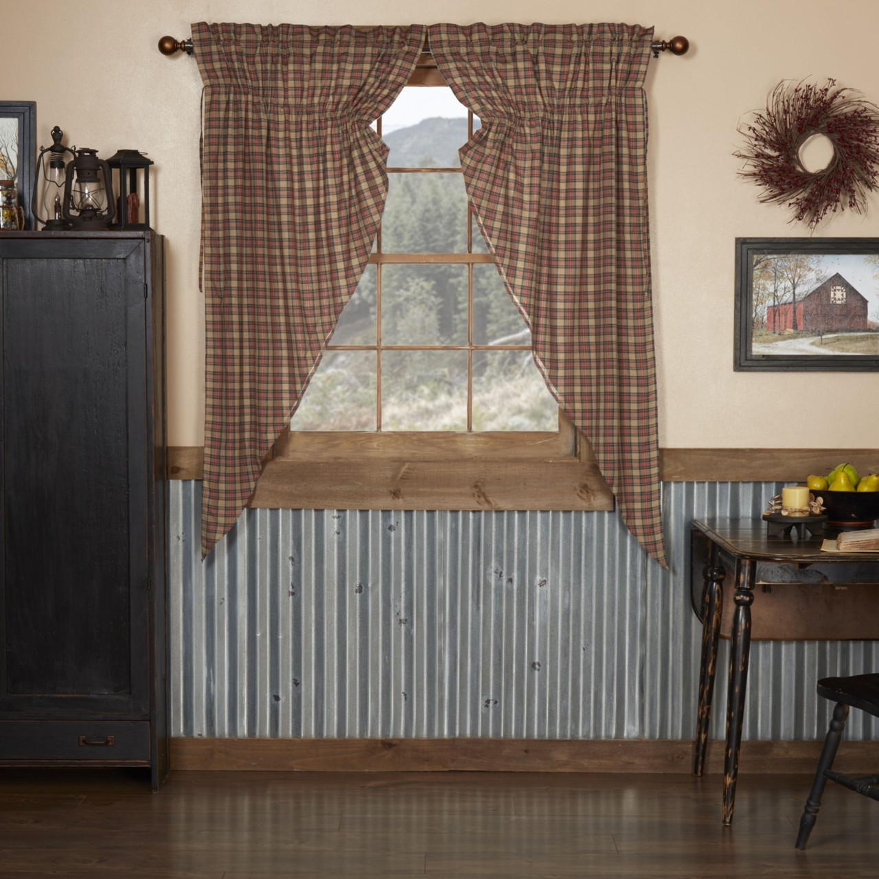 Crosswoods Prairie Gathered Curtains - 72x36