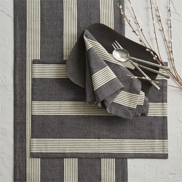 Graphite Stripe Napkins