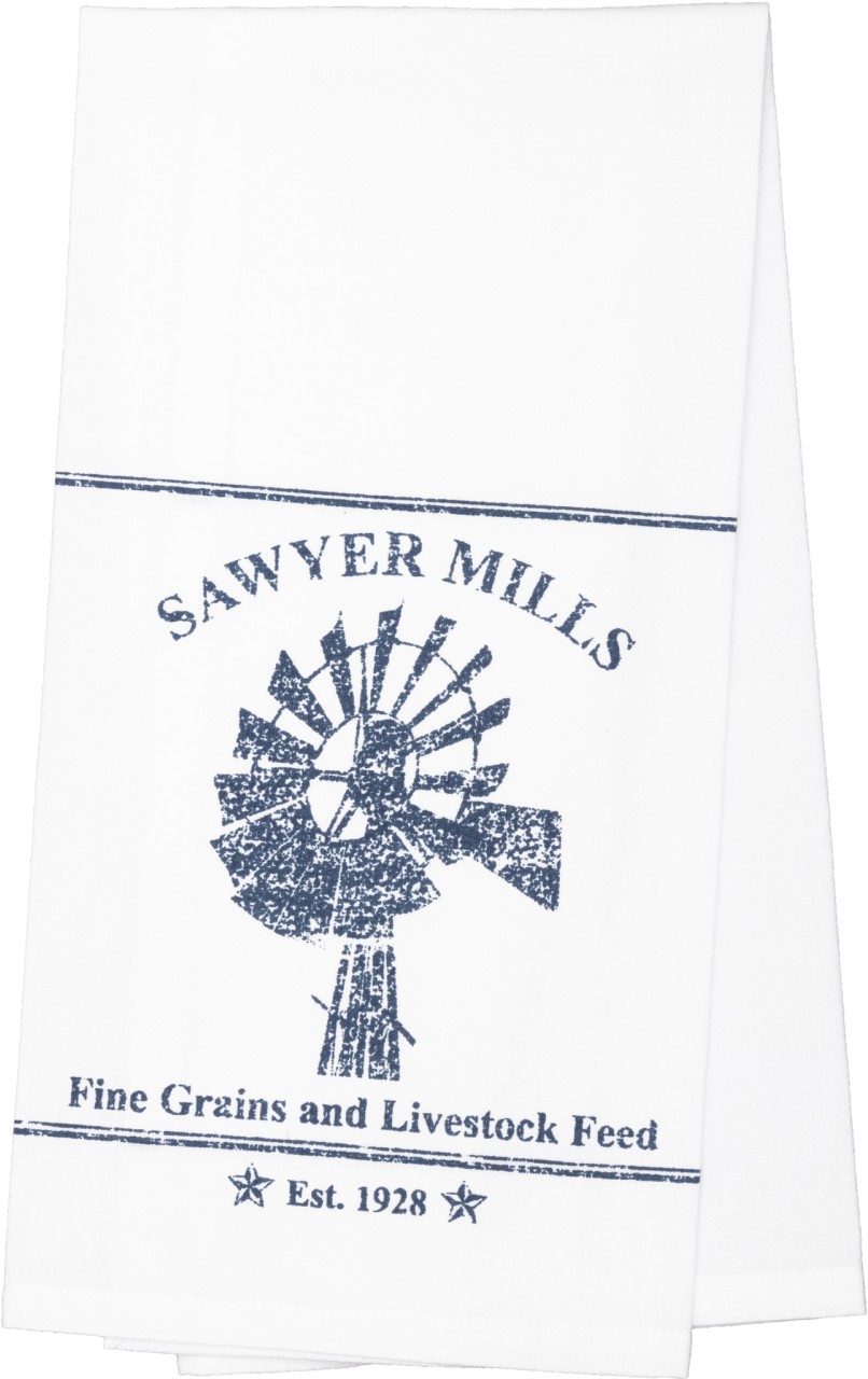 Sawyer Mill Blue Tea Towels Windmill