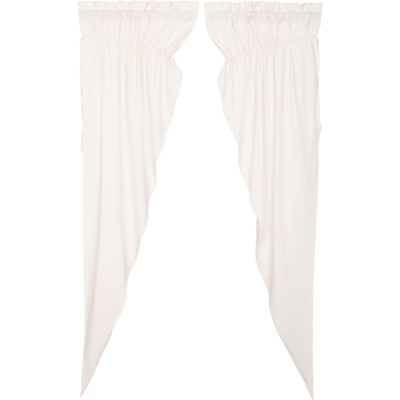 Simple Life Flax Antique White Prairie Gathered Curtains