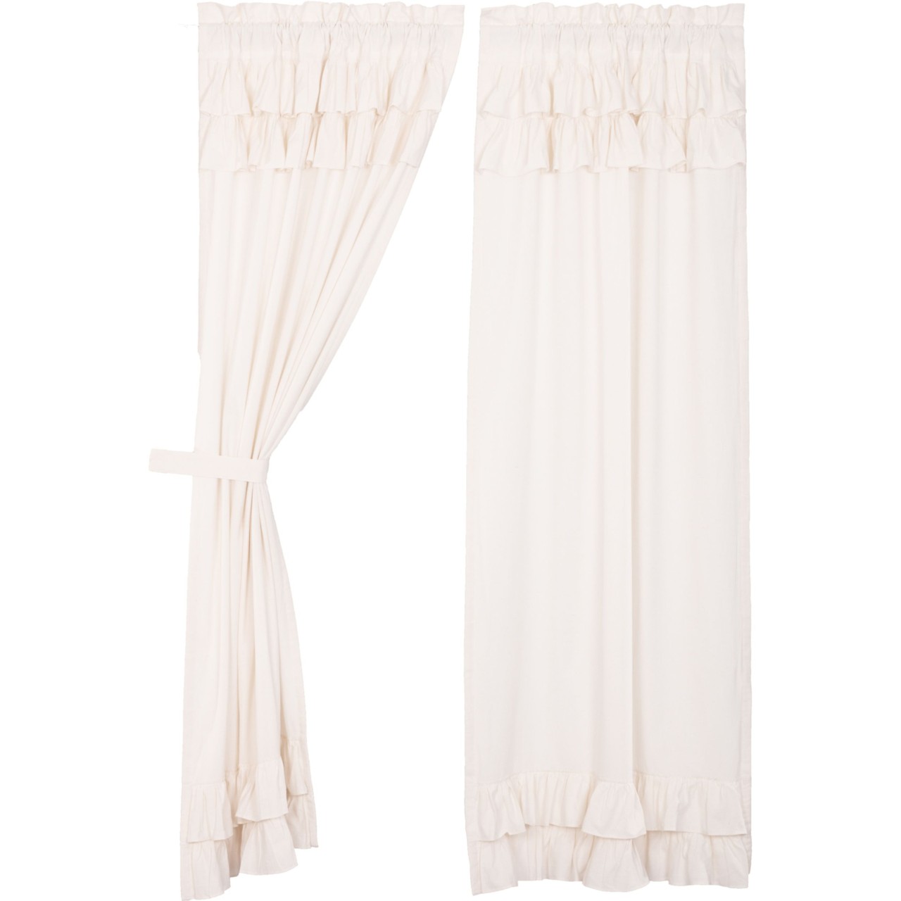 Simple Life Flax Antique White Panels - Ruffled - Thumbnail 2