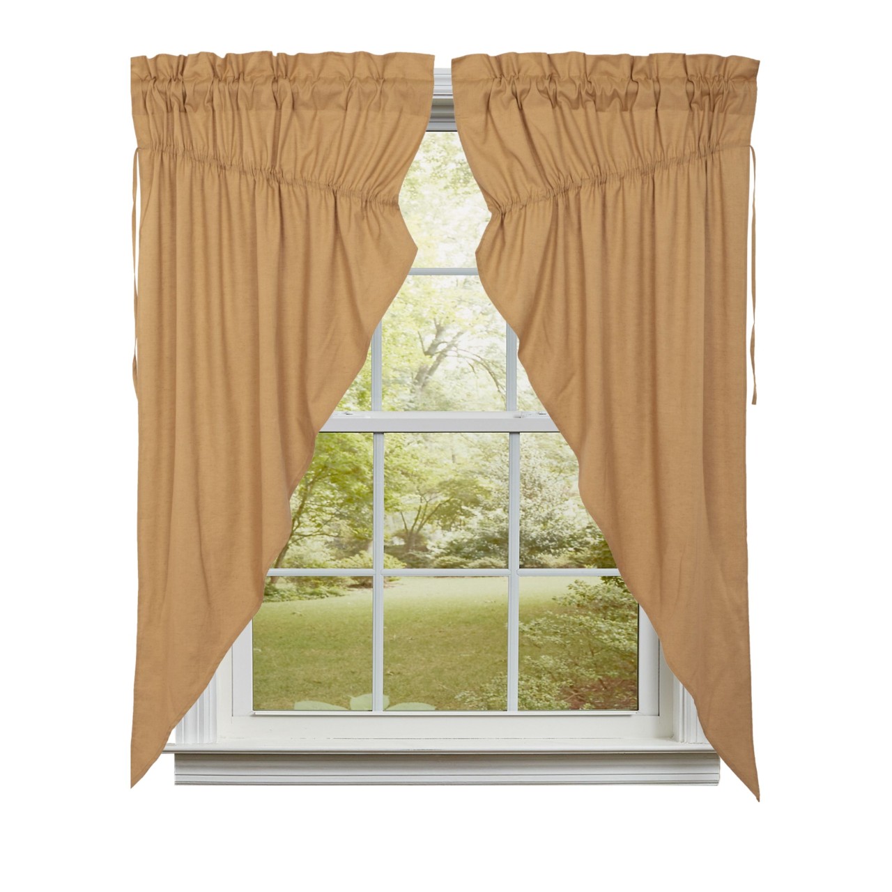 Simple Life Flax Khaki Prairie Gathered Curtains - Thumbnail 4