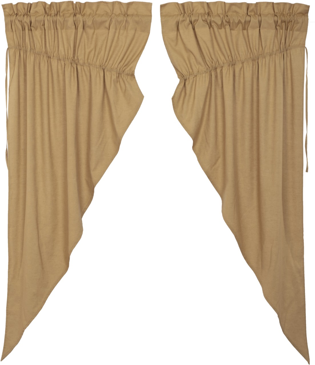 Simple Life Flax Khaki Prairie Gathered Curtains