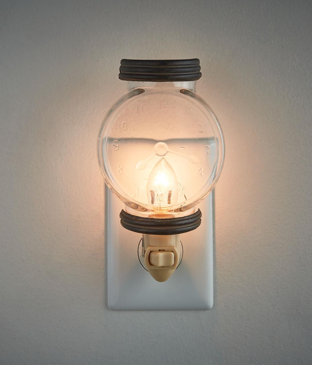 Glass Clock Night Light