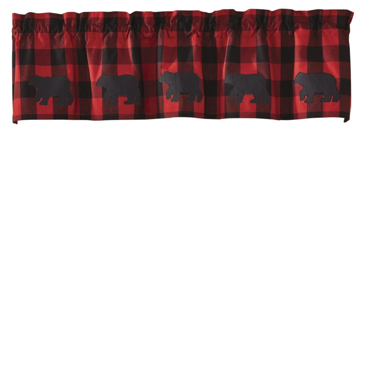 Buffalo Check Bear Applique Valance - Thumbnail 2
