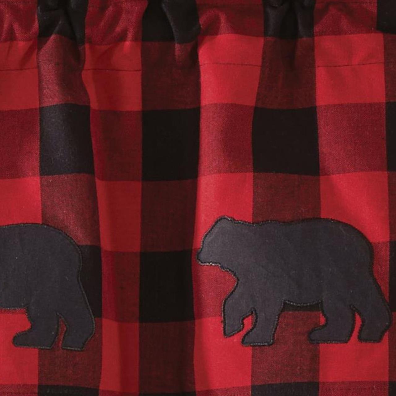 Buffalo Check Bear Applique Valance - Thumbnail 3