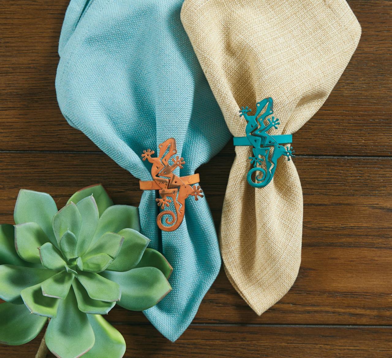 Gecko Orange Napkin Rings