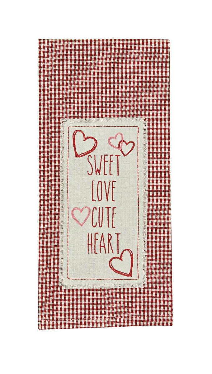 Sweet Love Embroidered Applique Dishtowels