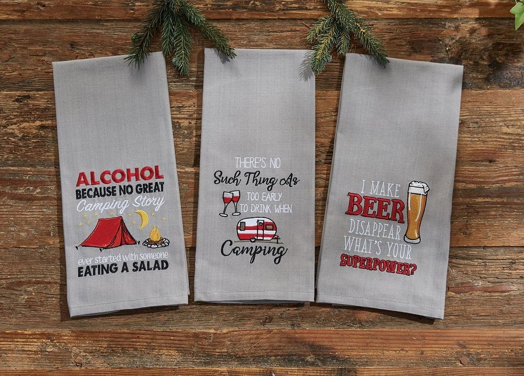 Too Early To Drink Embroidered Dishtowels - Thumbnail 2