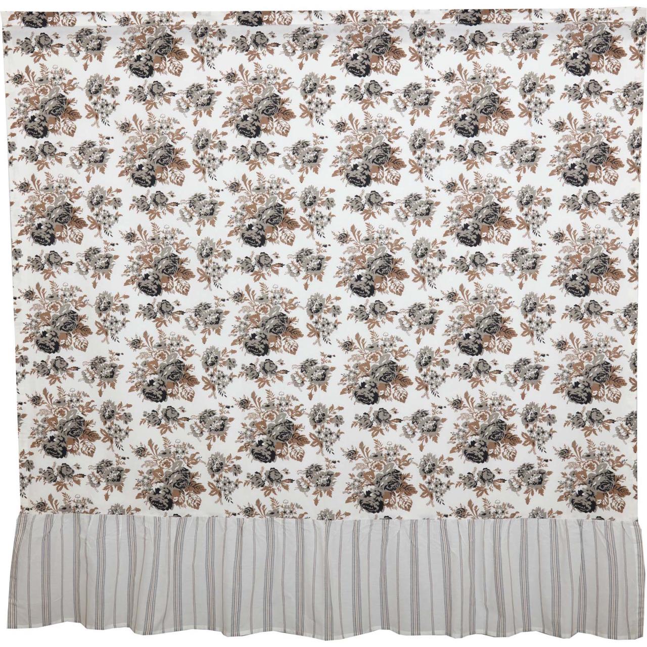 Annie Portabella Floral Ruffled Shower Curtain - Thumbnail 2