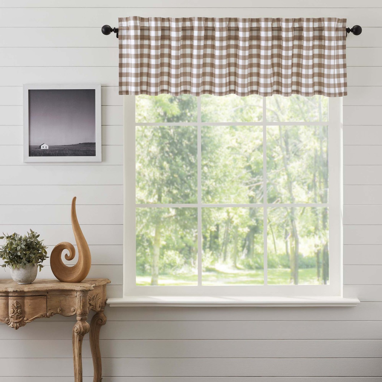 Annie Buffalo Check Portabella Valance - 60x16 - Thumbnail 3