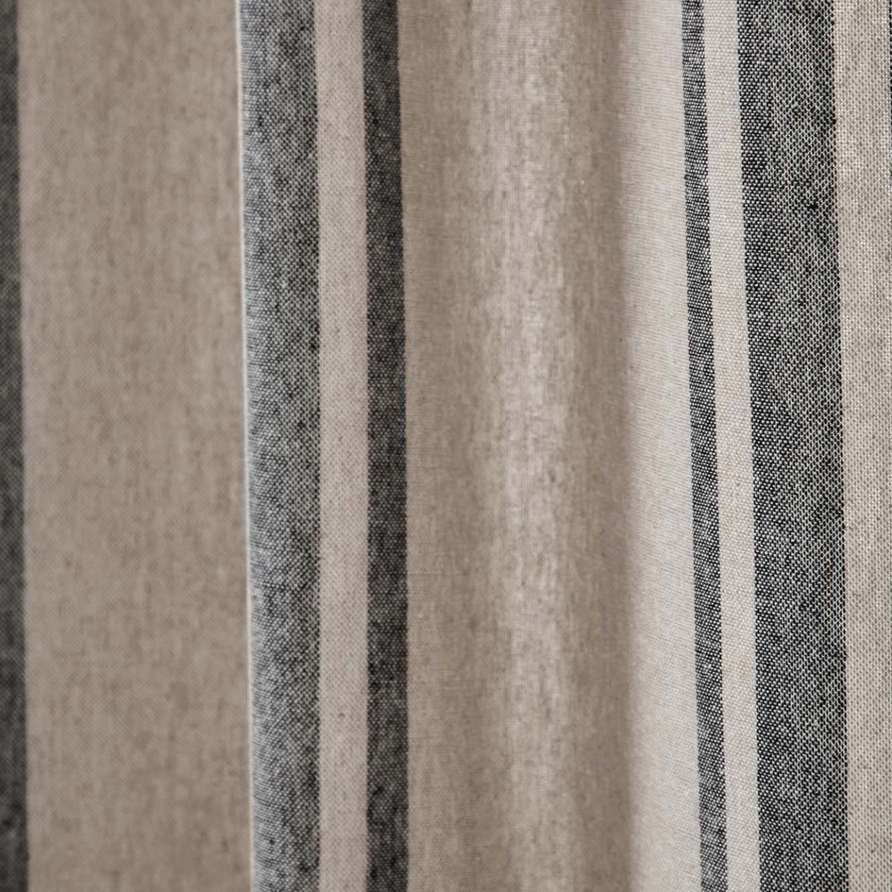 Grain Sack Charcoal Prairie Gathered Curtains - Thumbnail 4