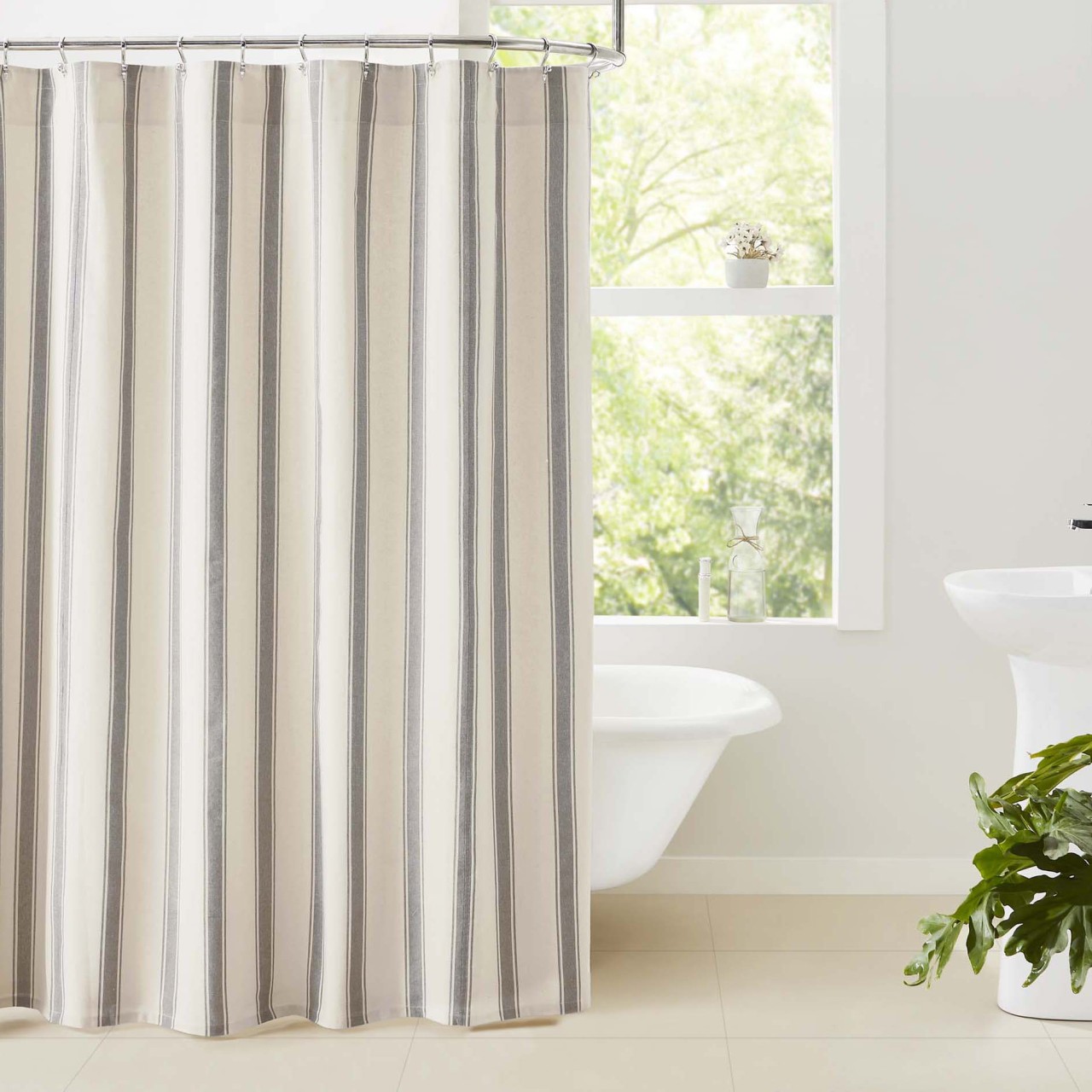 Grace Grain Sack Stripe Shower Curtain